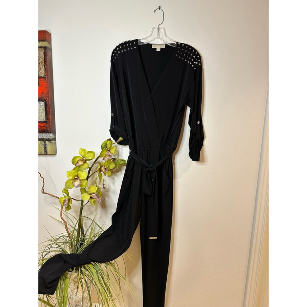 Michael Kors black with silver studded Romper in size S